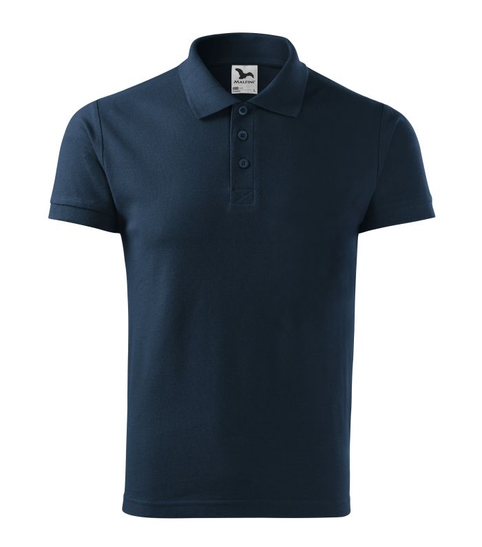 Футболка поло чоловіча темно синя Malfini Cotton 100 %  170 г/м²