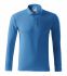 Blue long-sleeved polo shirt