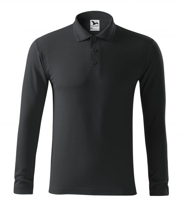 Поло з довгим рукавом темно сірого кольору