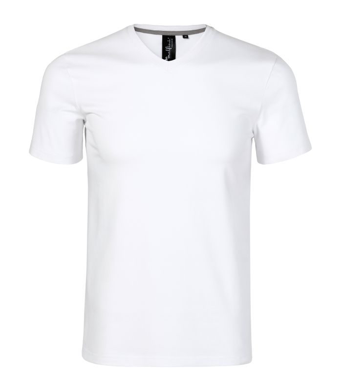 Футболка чоловіча білого кольору V-neck