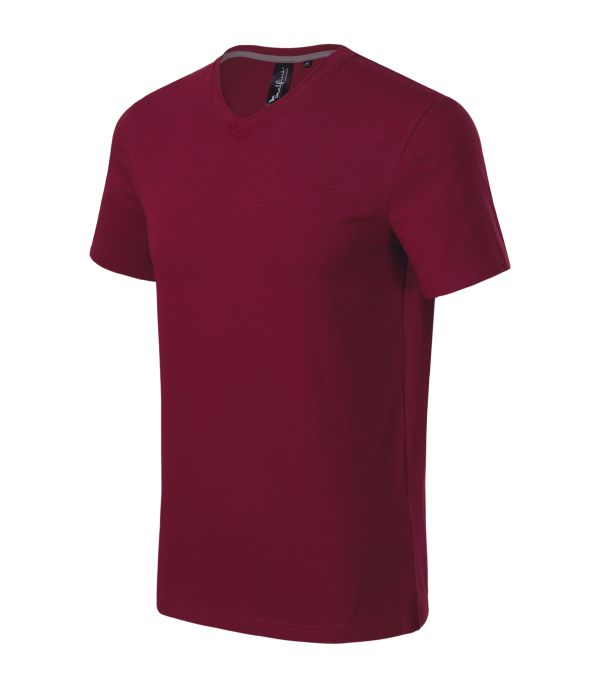 Футболка чоловіча бордового кольору V-neck