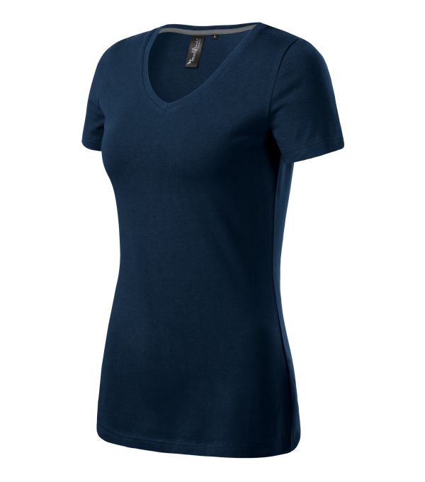 Футболка жіноча синього кольору V-neck