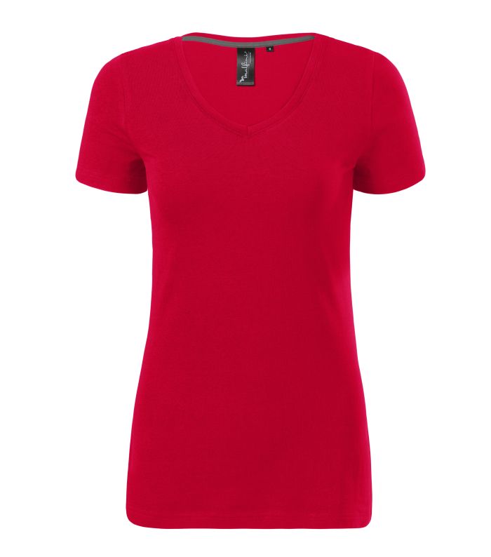 Футболка жіноча червоного кольору V-neck