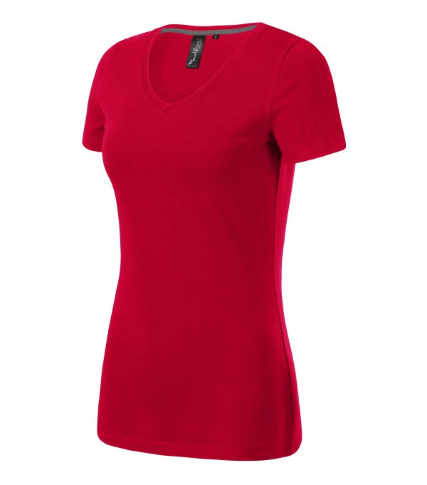 Футболка жіноча червоного кольору V-neck