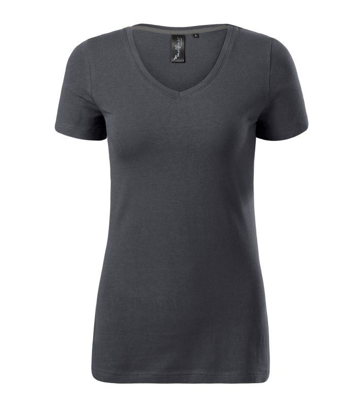 Футболка жіноча кольору графіт V-neck