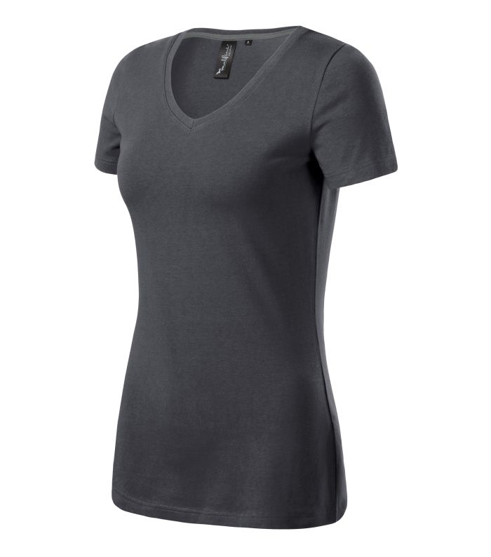 Футболка жіноча кольору графіт V-neck