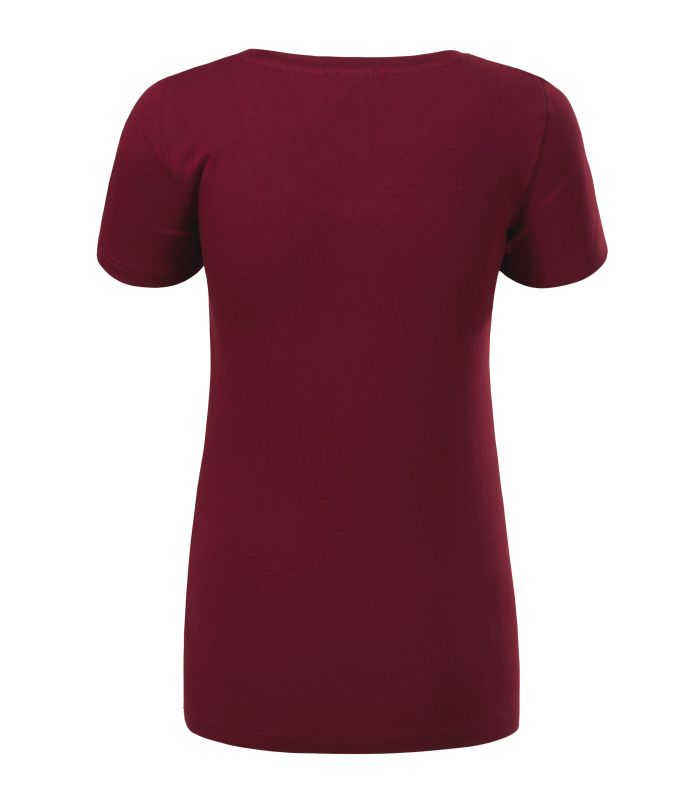 Футболка жіноча бордового кольору V-neck